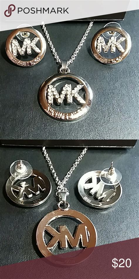 mk necklace and earring set|michael kors necklaces.